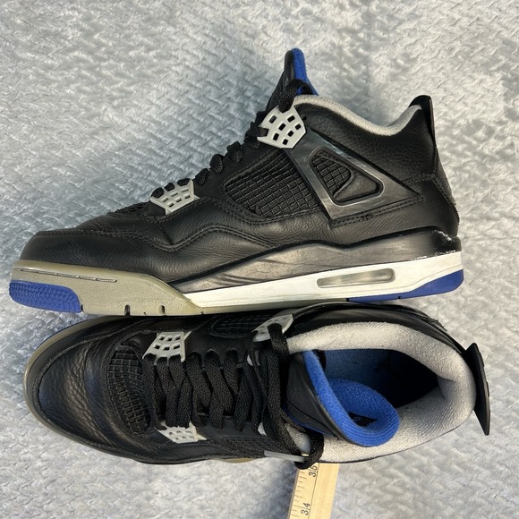 Men's Nike Air Jordan Retro 4 'Motorsport Alternate' 308497-006 Black Blue Sz 10 - Picture 5 of 12